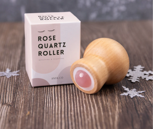 Rose Quartz Wooden Eye Roller